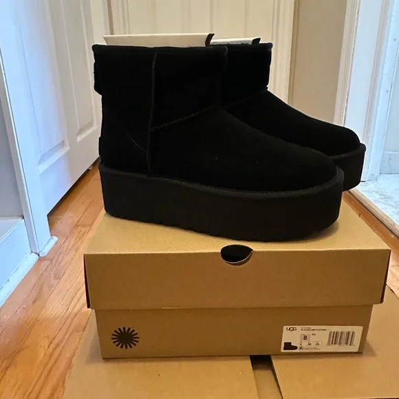 UGG Black Ankle Booties with Cozy Comfort - Picture 3 of 3